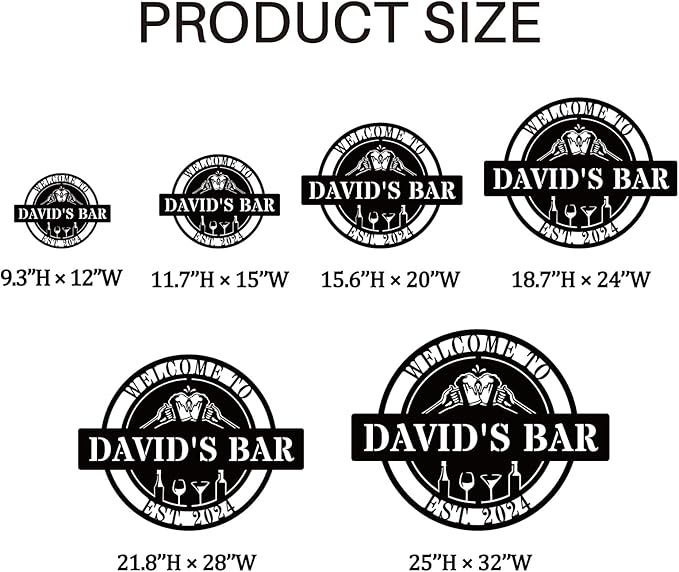 Personalized Bar Sign | Custom Metal Wall Art Decor - Image 5