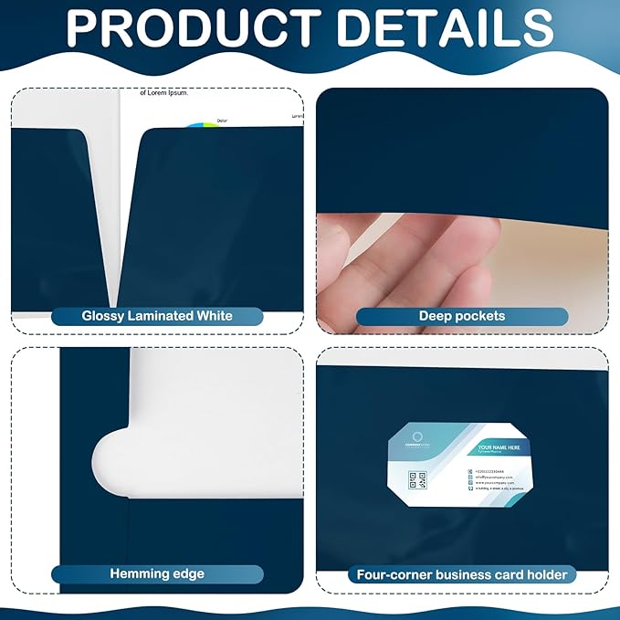Yeaqee 100 Pack 2 Pockets Glossy Laminated Paper Folder First Day of School - Image 3