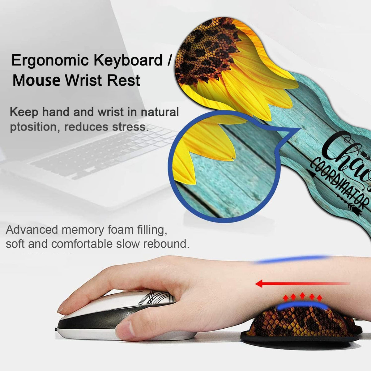 Desk Pad, Keyboard Mouse Pad Set, Extended Gaming Mouse Pad+ Ergonomics Memor...