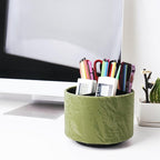 Hennaja Round Leather Art Supply Organizer, Remote Control Holder, 360 Degree - Image 7