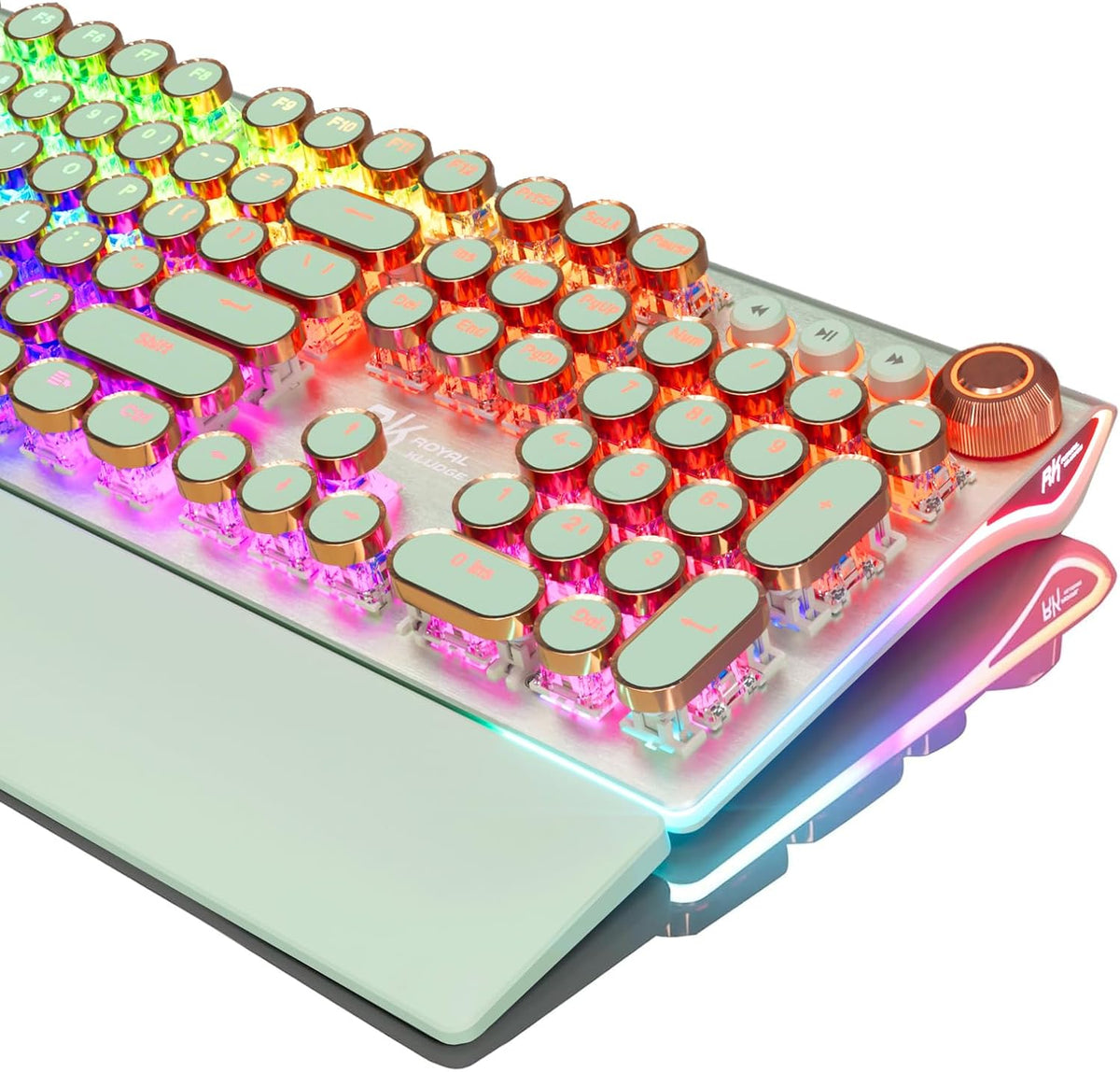 RK ROYAL KLUDGE X108 Typewriter Style Mechanical Keyboard, Wired Gaming Keybo...