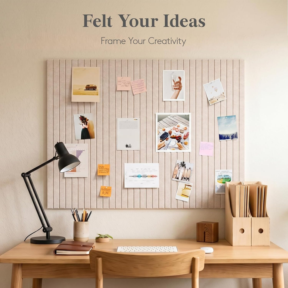 Lifewit Large Felt Bulletin Board with Self-Adhesive 48" x 36" - 12...