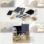 gold office desk organizers, 13pcs office supplies and showing dimensions