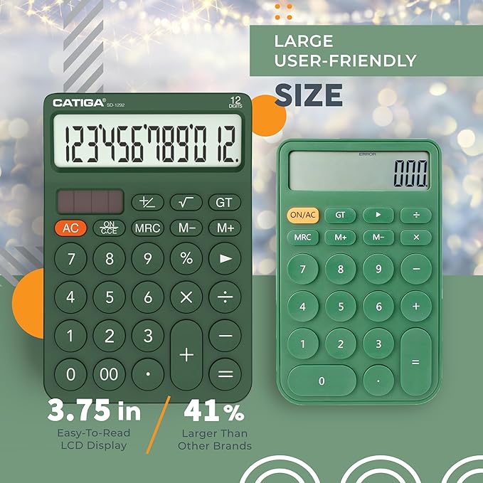 CATIGA 12 Digit Desktop Calculator Basic Desk Calculator - Image 3