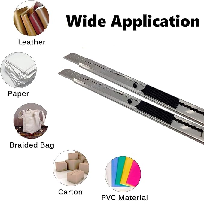 WEKOIL 9mm Snap Off Utility Knife 5 Pack High Hardness Retractable Box Cutters - Image 2