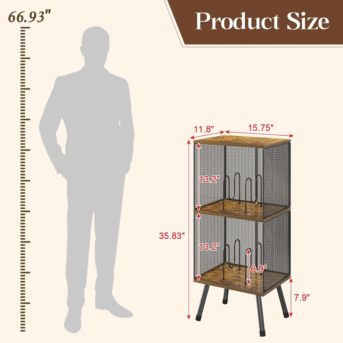 X-cosrack 3-Tier Record Player Stand, Turntable Stand with Storage up to 200 ...