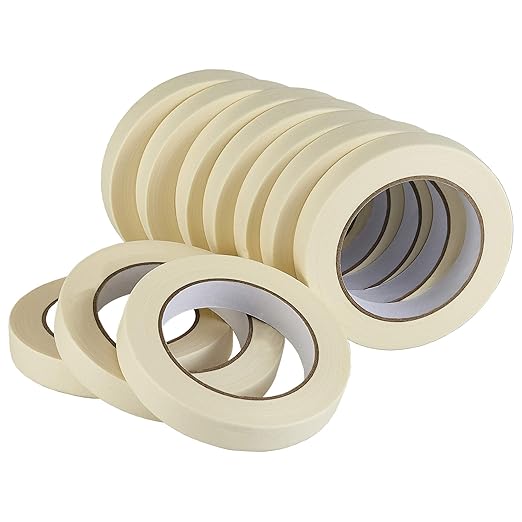 Lichamp Masking Tape 10 Pack General Purpose Beige White Color, 0.75 inch x 55 by Lichamp