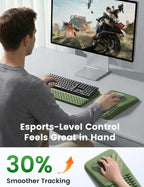 Vaydeer Keyboard Stand and Mouse Pad Set with Wrist Rest, Soft Memory Foam Wrist Support, Ergonomic Wrist Cushion for Desk, Relieves Carpal Tunnel Pain, Palm Hand Typing for Office, Gaming, Green