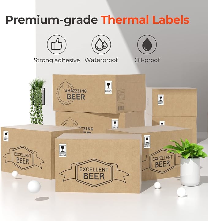 MUNBYN 2.25"x1.25" Thermal Sticker Labels, Self-Adhesive Barcode Label Paper - Image 4