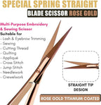 Cross Edge Spring Scissors 5 Inch straight Stainless Steel Precision Eyebrow & - Image 3