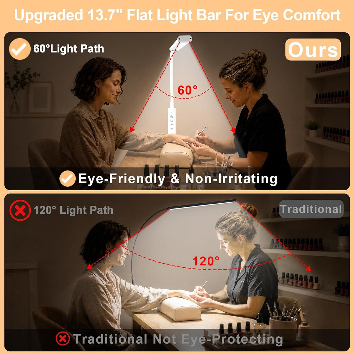 Diesisa Nail Light for Desk: 360° Flexible Long Gooseneck Nail Desk Lamp
