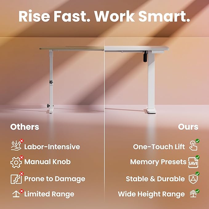 HUANUO 32" Small Electric Standing Desk Adjustable Height, 4 Memory Height - Image 7