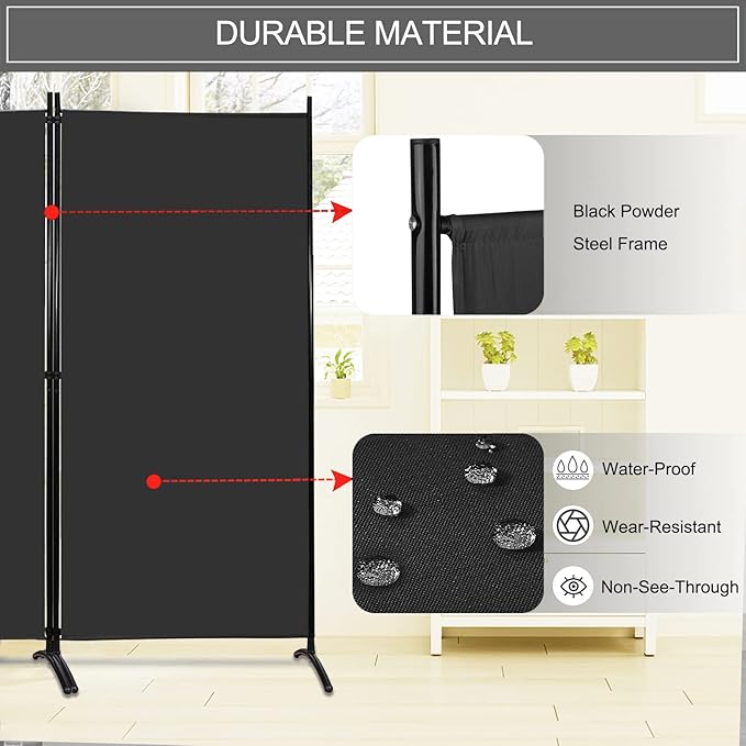 MAYOLIAH Partition Room Dividers 3 Panel Folding Privacy Screens 6 Ft Tall - Image 3