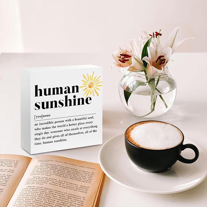 Sunshine Gifts for Women, Inspirational Gifts Human Sunshine Wood Box Sign - Image 4