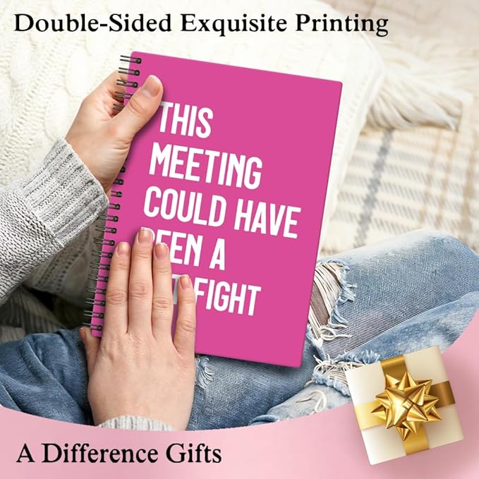 XQLZY This Meeting Could Have Been A Fist Fight Rose Red Spiral Notebook - Image 6