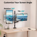 mount pro vertical dual monitor mount, stacked monitor, side view