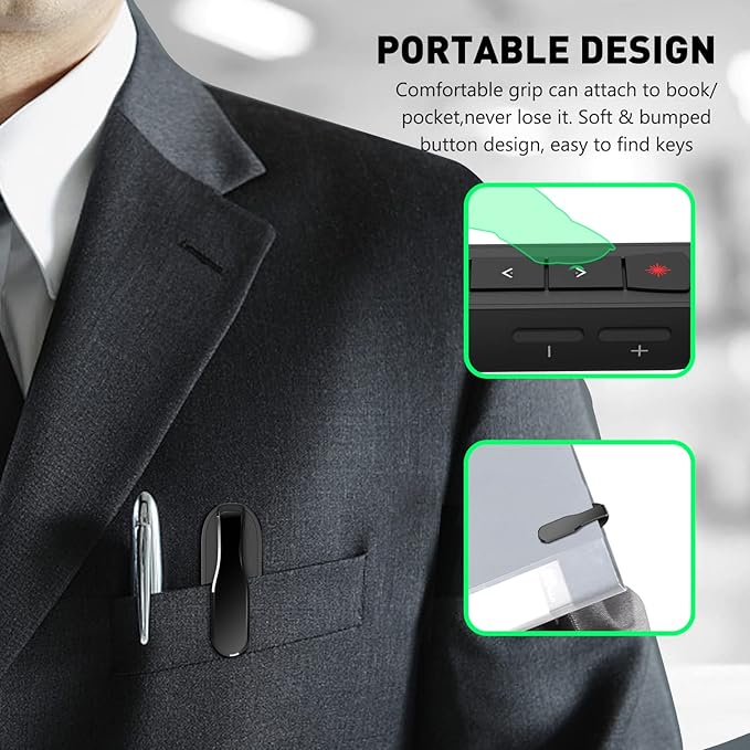 Presentation Clicker Green Laser Pointer, Rechargeable PowerPoint Clicker - Image 6