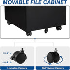 Fesbos 3 Drawer Vertical File Cabinet, Mobile Filling Cabinets - Image 6