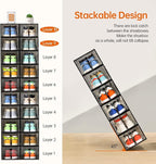 Amllas 12 Pack Shoe Boxes Stackable, Upgraded Sturdy Shoe Storage Boxes - Image 5