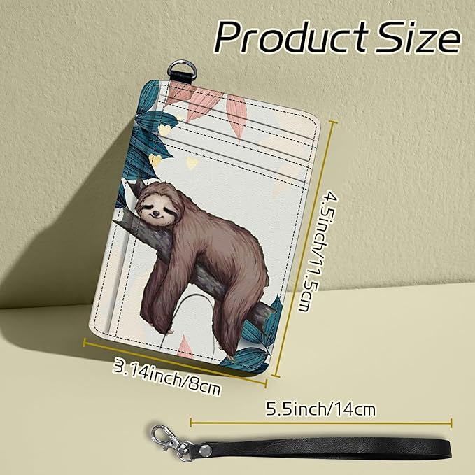 BWEGRHE Small Travel Wallets, Sloth Slim Minimalist Front Pocket Wallet - Image 2
