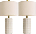 pokat 20.75" small modern ceramic table lamps set, front angle view