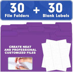 File Folder, HERKKA 30 Pack 1/3 Cut Tab File Folders, File Folders Great - Image 5