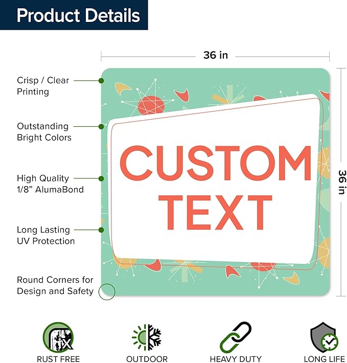 Custom Sign, Custom Street Sign, 11 Font Colors, 13 Font Styles, 4 Hole Options - Image 6
