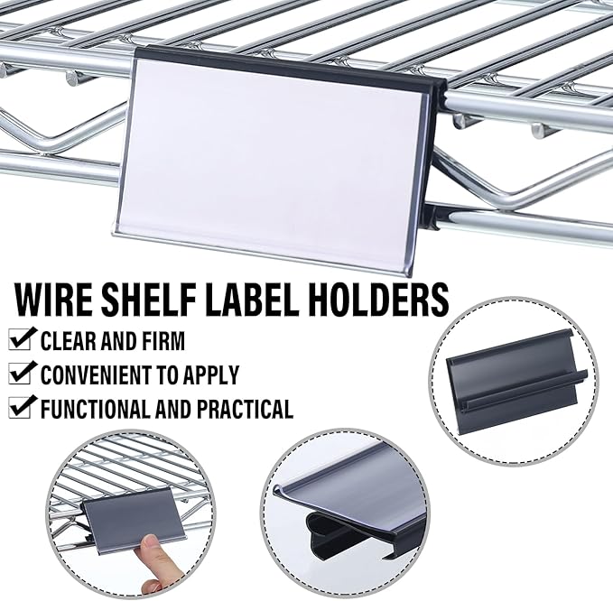Kathfly 100 Pcs Wire Shelf Label Holders Compatible - Image 3