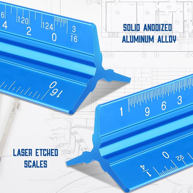 Macarrie 10 Pcs Architectural Scale Triangular Ruler 12" Architect Engineers - Image 4