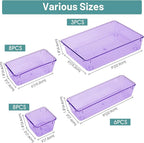 WOWBOX 25 PCS Plastic Drawer Organizer Set, Desk Drawer Divider Organizers and - Image 2