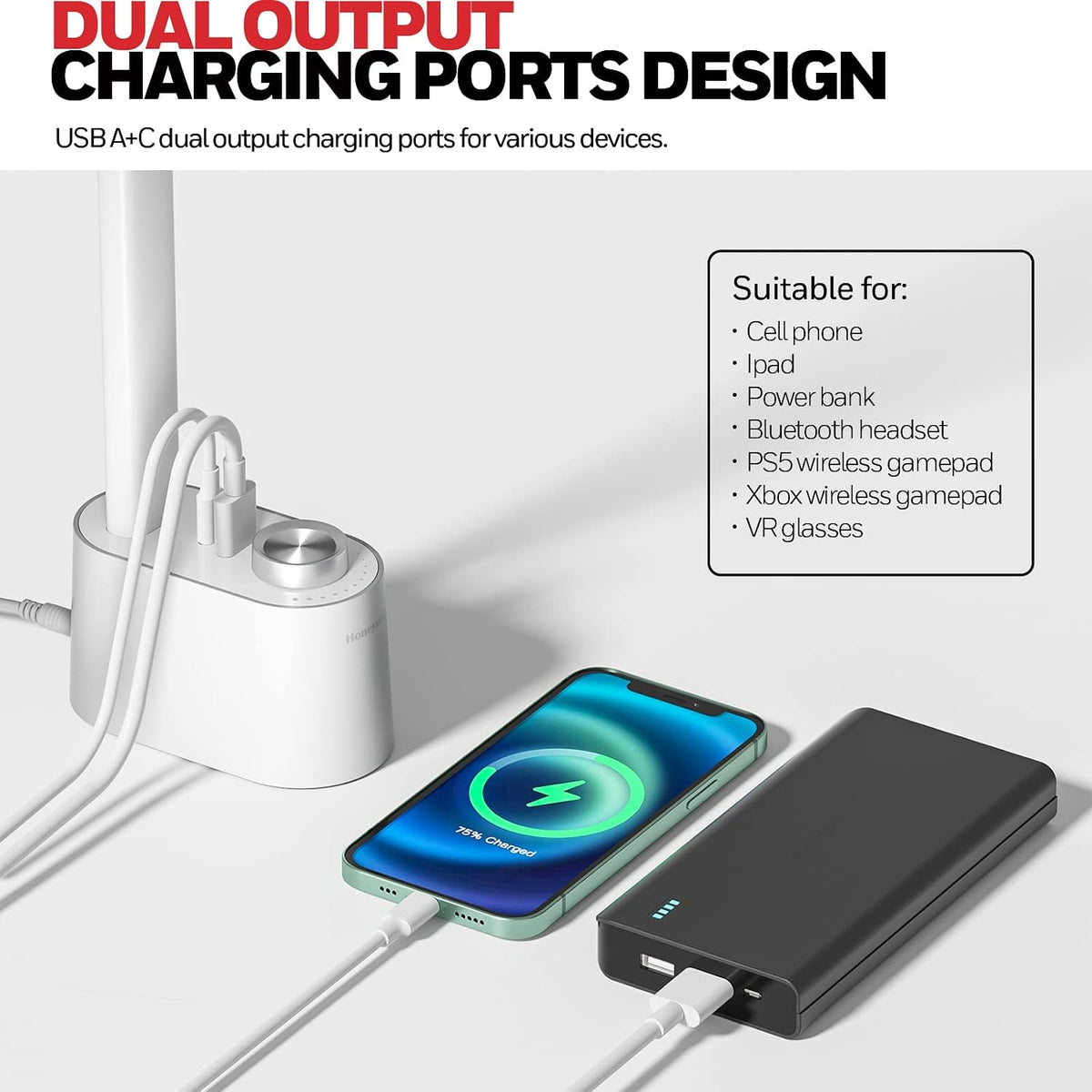 honeywell h01 pro sunturalux compact led desk lamp, package contents