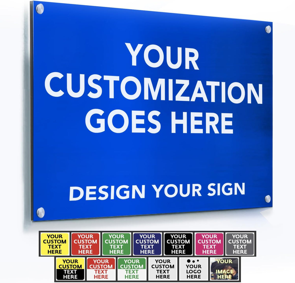 AmazonBasics Custom Outdoor Aluminum Business Signs, Personalized Waterproof