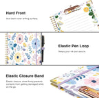 Ospelelf Clipboard with Storage 8.5 X 11，Padfolio Organizer, Spiral Portfolio Letter Size with Notepad, Pen Holder, 5 Extra Folder Divider Pages, Elastic Closure Nurse Office Essentials Daisy