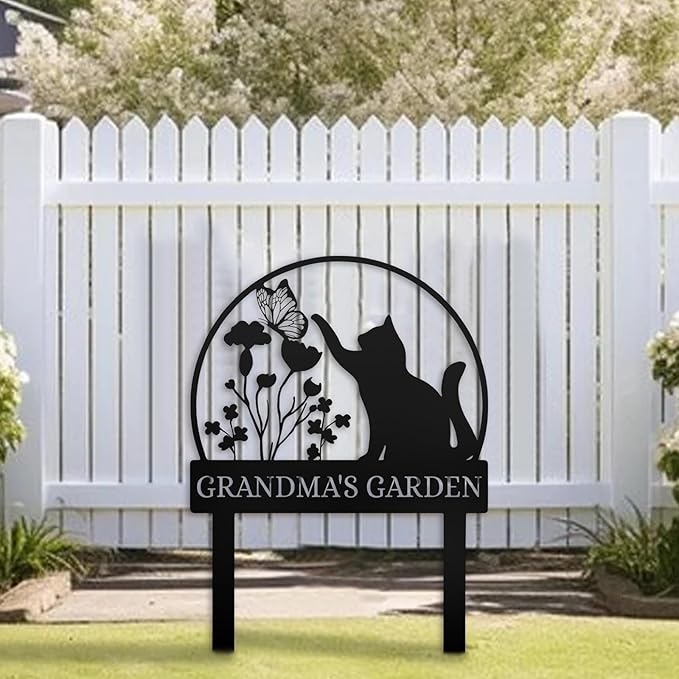 Personalized Garden Sign | Custom Cat Garden Stake Sign | Funny Garden Signs - Image 6