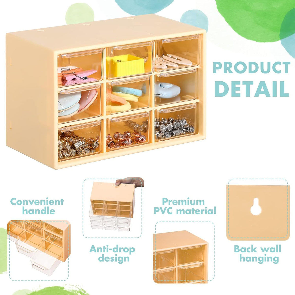 Amyhill 6 Pcs Mini Drawer Organizer Small Organizer with 9 Drawers Plastic De...