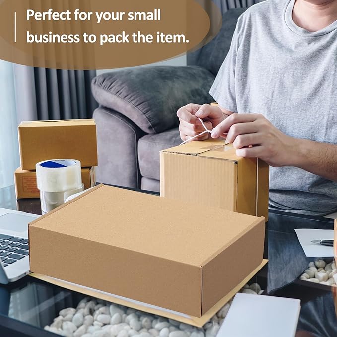 Eupako 12x9x3" Brown Shipping Boxes Corrugated Box Mailers 20 Pack Cardboard - Image 6