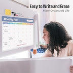 Loukin 17"x11.8" Monthly Dry Erase Calendar, Electrostatic Clings to All Shiny - Image 2