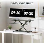 FLEXISPOT 36" Wide Sit to Stand Desk Converter Height Adjustable Tabletop - Image 5