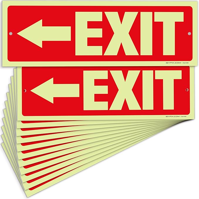 iSYFIX Exit Signs with Directional Left Arrow by iSYFIXPREMIUMSIGNS