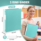 Henoyso 16 Pcs 3 Ring Binder 0.5 Inch Round Fits Letter Size 8.5'' x 11'' Paper - Image 2
