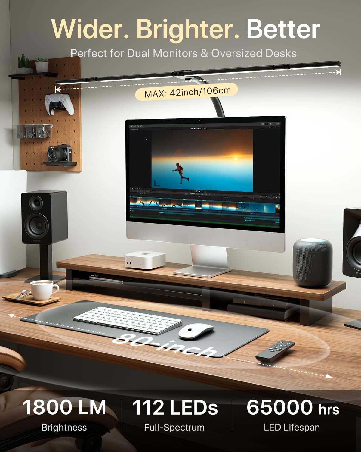 onemix 42" desk lamp for home office with shown in use