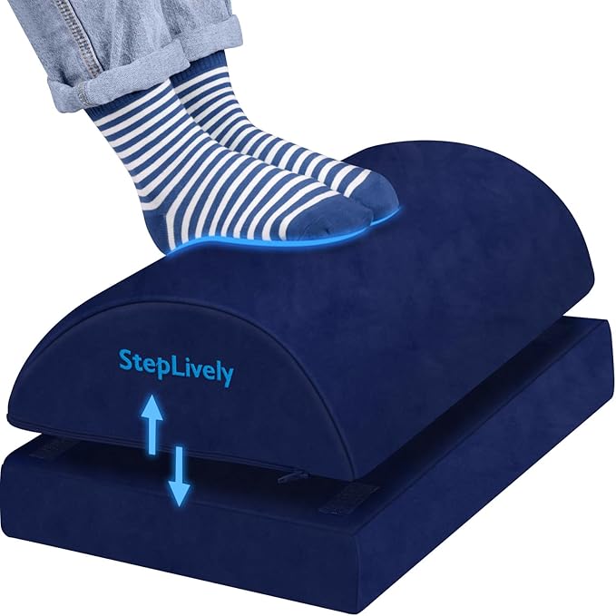 StepLively Foot Rest for Under Desk at Work, Comfortable Foot Stool by StepLively