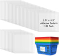 Jeyiour 100 Pcs Label Holders Adhesive Nameplate Pockets Storage Bin Labels by Jeyiour