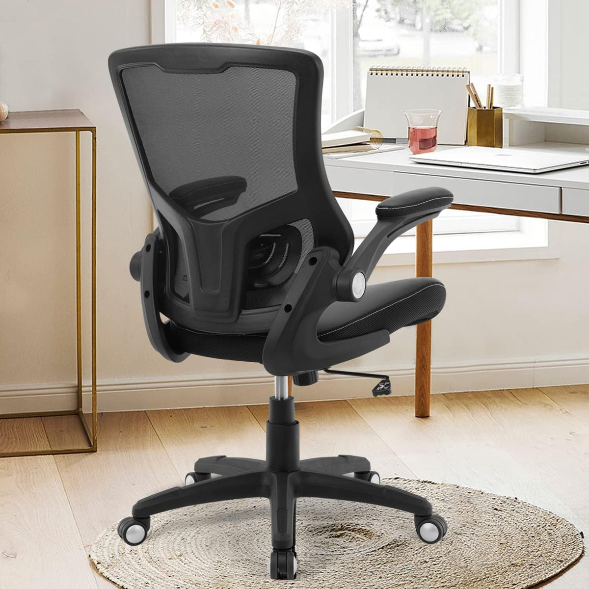 office chair ergonomic desk chair, computer pu leather shown in use