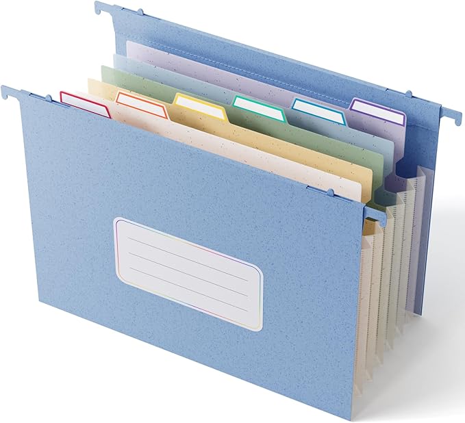 Wheat Straw Expanding Hanging File Folders, File Organizer, 1.2" Accordion by EcoStash