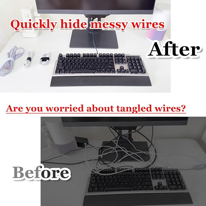 Ulinca Cable Management Under Desk, Enhanced Wire Holder. Cord Organizer - Image 2