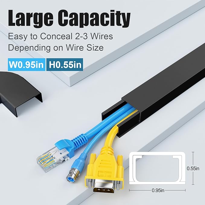 Yecaye Cord Hider, 113in Medium Cord Covers - Image 2