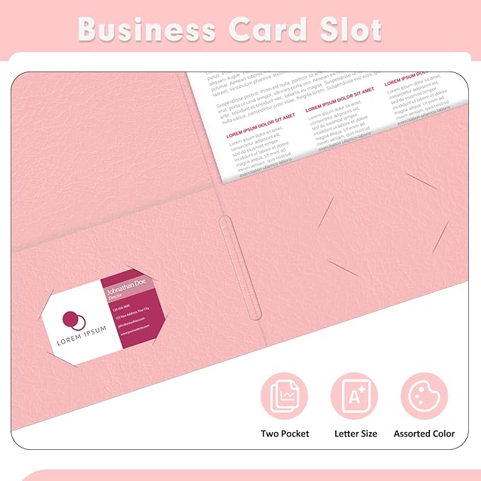Two Pocket Folders, PANDRI 50 Pack 2 Pocket Folders, Letter Size Paper File - Image 5