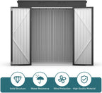 gizoon 6x4 ft outdoor shed, metal garden shed on a desk or shelf
