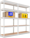 HOMEDANT 5 Tier Storage Shelves Adjustable Laminated Boltless Garage Metal